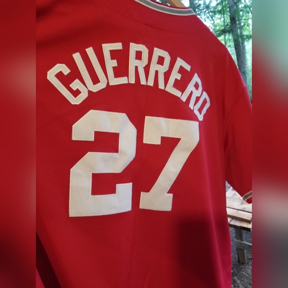 Majestic LA Angels XXL Vladimir Guerrero Red Baseball Jersey Button Shirt 32 - Picture 7 of 8